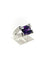 Bague 54 Bague de créateur en or blanc 18k avec améthyste 58 Facettes M9242