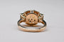 Bague 53.5 Bague cocktail en or rose avec citrine, saphirs verts et diamants 58 Facettes