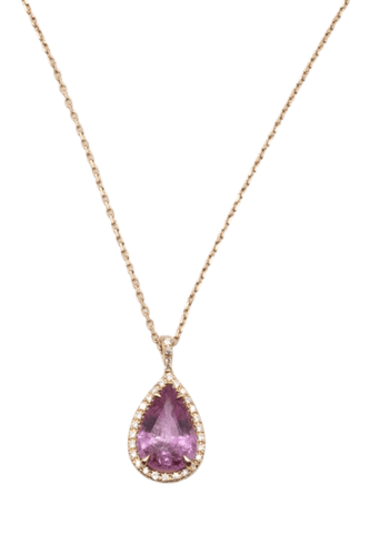 Pendentif Pendentif en or rose 18 carats avec saphir rose et diamants 58 Facettes 351137