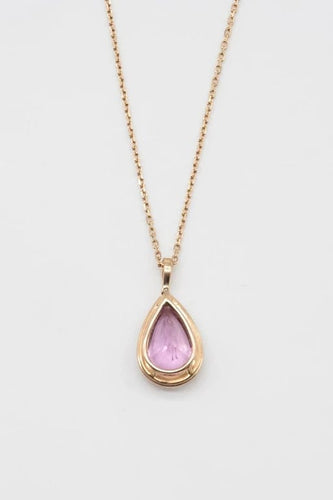 Pendentif Pendentif en or rose 18 carats avec saphir rose et diamants 58 Facettes 351137