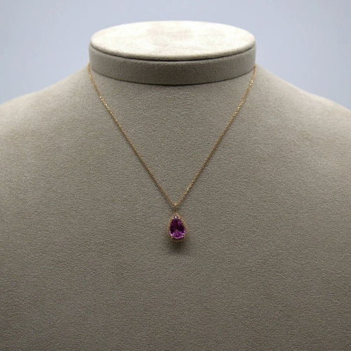 Pendentif Pendentif en or rose 18 carats avec saphir rose et diamants 58 Facettes 351137