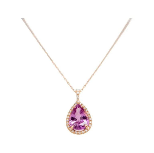 Pendentif Pendentif en or rose 18 carats avec saphir rose et diamants 58 Facettes 351137