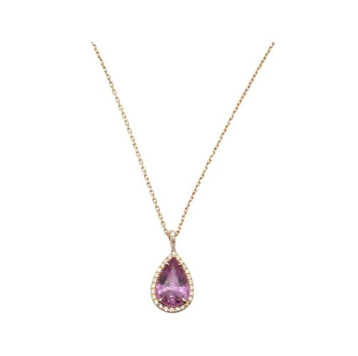 Pendentif Pendentif en or rose 18 carats avec saphir rose et diamants 58 Facettes 351137