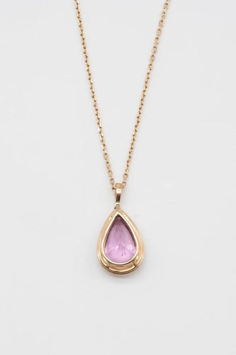 Pendentif Pendentif en or rose 18 carats avec saphir rose et diamants 58 Facettes 351137