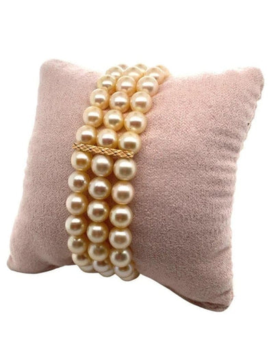 Bracelet Bracelet vintage en perles avec barrettes en or jaune 18 carats 58 Facettes