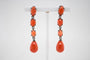 Boucles d'oreilles Boucles d'oreilles en or noir 18 carats, corail et diamants 58 Facettes