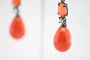Boucles d'oreilles Boucles d'oreilles en or noir 18 carats, corail et diamants 58 Facettes