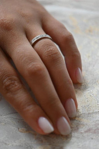 Bague 53 Bague de fiançailles en or blanc 18 carats et diamants 58 Facettes