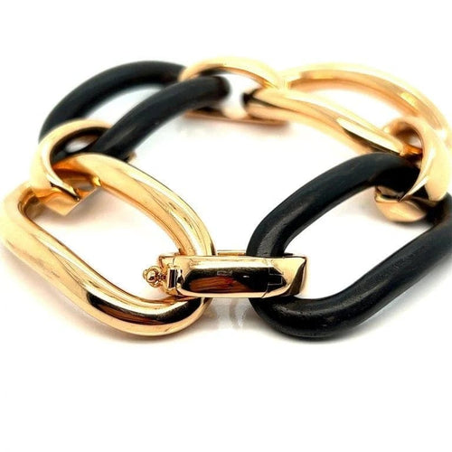 Bracelet Bracelet articulé en or rose 18 carats et ébène 58 Facettes