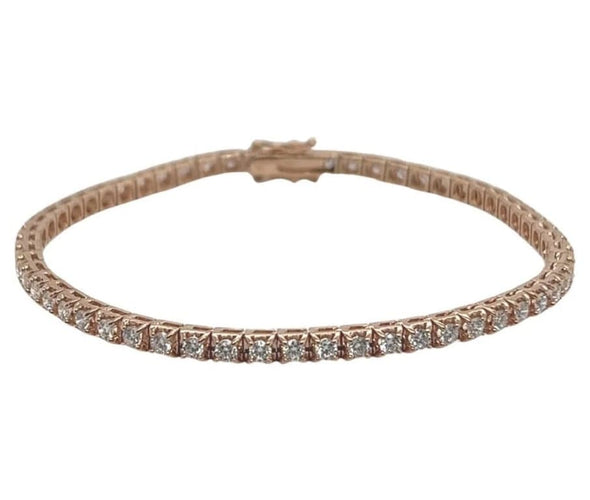 Bracelet Bracelet tennis en or rose 18 carats et diamants 58 Facettes
