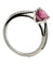 Bague 54 Bague en or blanc 18 carats avec diamants et saphir rose 58 Facettes