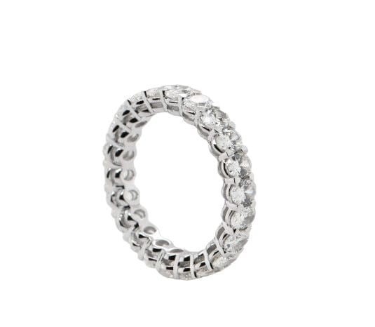 Bague 54 Alliance en or blanc 18 carats et diamants 3,330 ct 58 Facettes