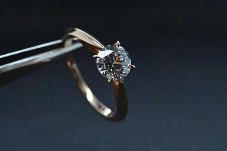 Bague 53 Solitaire - Bague en or rose 750 et diamant 1,20 ct 58 Facettes