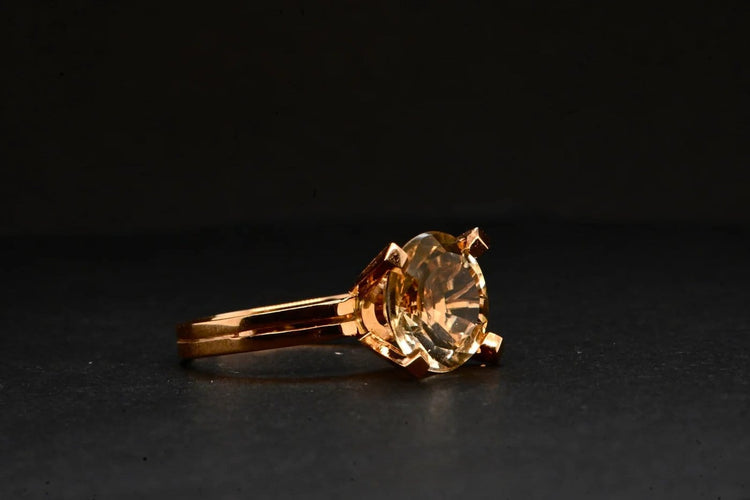 Bague 51 Bague en or 750 ornée d'une citrine 58 Facettes