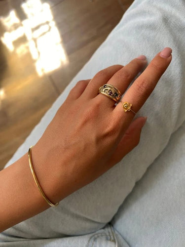 Bague 52 Bague en or jaune 750 sertie de rubis, saphir et émeraude 58 Facettes