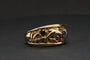 Bague 52 Bague en or jaune 750 sertie de rubis, saphir et émeraude 58 Facettes