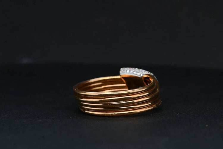 Bague 52 Bague en or rose 18 carats à diamants taille brillant 58 Facettes