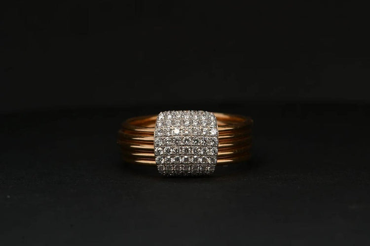 Bague 52 Bague en or rose 18 carats à diamants taille brillant 58 Facettes