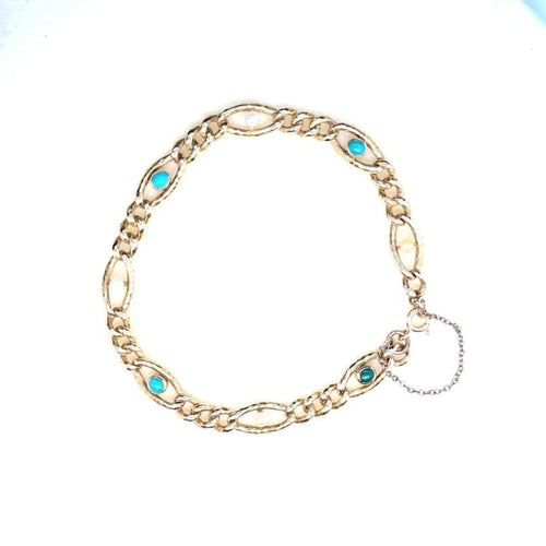 Bracelet Bracelet en or jaune 18 carats à turquoises et perles 58 Facettes