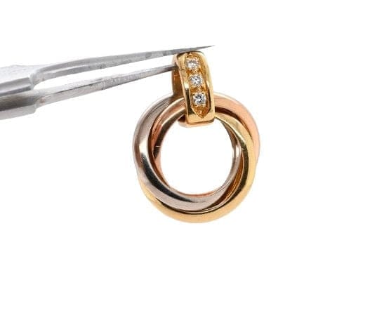 Pendentif Pendentif Trio d’Anneaux en or tricolore et diamants 58 Facettes