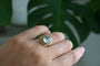 Bague 54 Bague en or rose 18 carats avec améthyste verte et tsavorites 58 Facettes