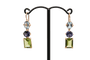 Boucles d'oreilles Boucles d'oreilles pendantes en or rose 18 carats, topaze, iolite et péridot 58 Facettes