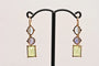 Boucles d'oreilles Boucles d'oreilles pendantes en or rose 18 carats, topaze, iolite et péridot 58 Facettes