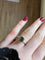 Bague 53 Bague en or blanc 18 carats avec tourmaline coussin et diamants 58 Facettes