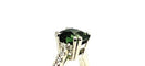 Bague 53 Bague en or blanc 18 carats avec tourmaline coussin et diamants 58 Facettes