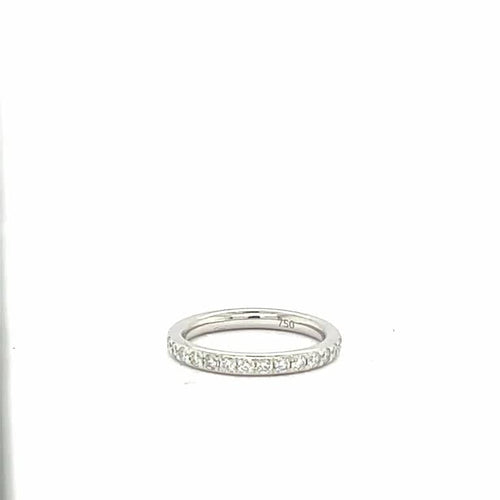 Bague 52 Bague demi-éternité en or blanc 18 carats et diamants 58 Facettes