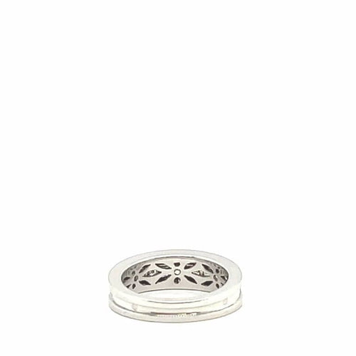 Bague 54 Bague en or blanc 18 carats sertie de diamants princesse et brillants 58 Facettes
