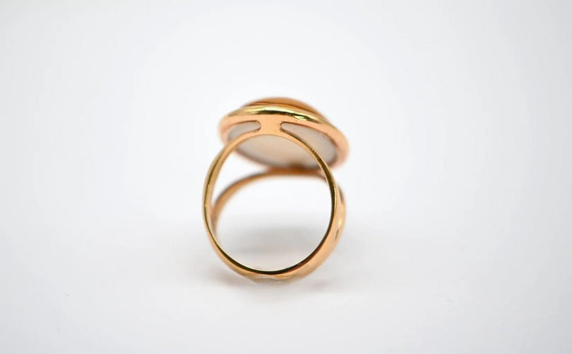 Bague 54 Bague en or jaune 18 carats avec citrine et quartz fumé 58 Facettes 328126/K0U8JH3