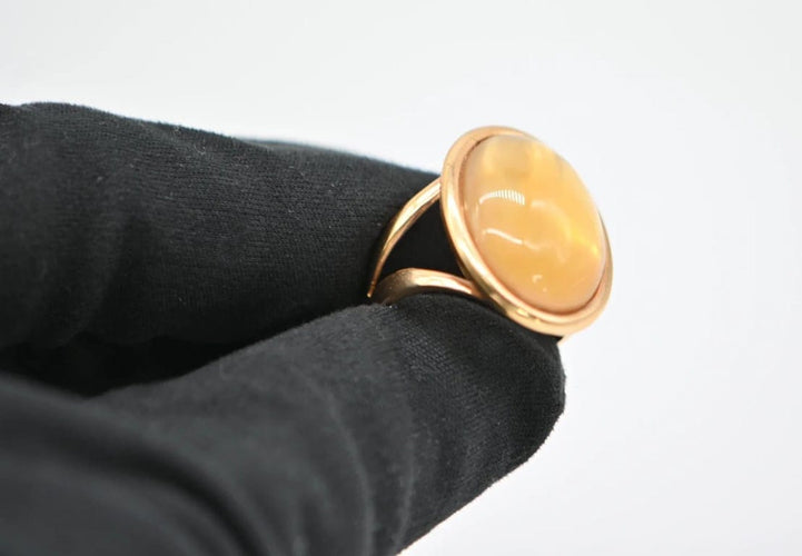 Bague 54 Bague en or jaune 18 carats avec citrine et quartz fumé 58 Facettes 328126/K0U8JH3