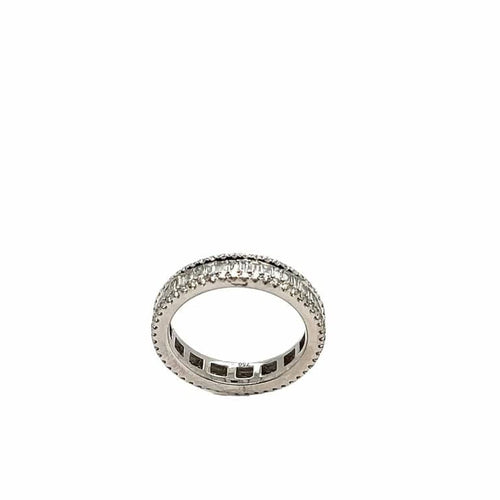 Bague 53.8 Alliance en or blanc 18 carats et diamants 58 Facettes