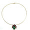 Collier Collier ras-de-cou - Tourmaline verte et grenats rhodolites en or jaune 18 kt 58 Facettes