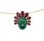 Collier Collier ras-de-cou - Tourmaline verte et grenats rhodolites en or jaune 18 kt 58 Facettes