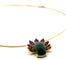 Collier Collier ras-de-cou - Tourmaline verte et grenats rhodolites en or jaune 18 kt 58 Facettes