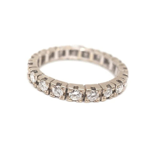 Bague 58 Alliance américaine - Bague en or blanc 750 et 19 diamants 58 Facettes