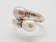 Bague 52 Bague toi et moi en or blanc 18k et perles 58 Facettes