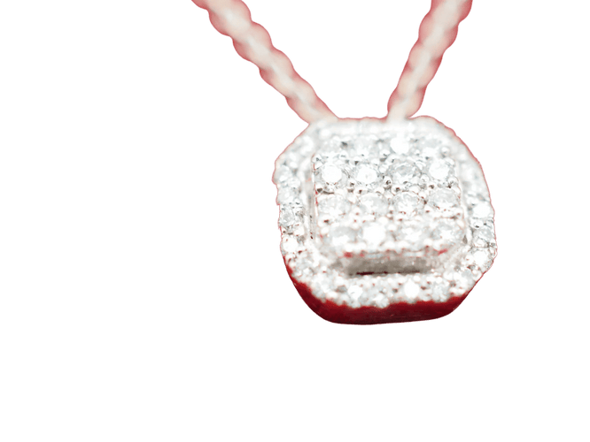 Collier Collier pendentif en or blanc 18 carats et diamants 58 Facettes
