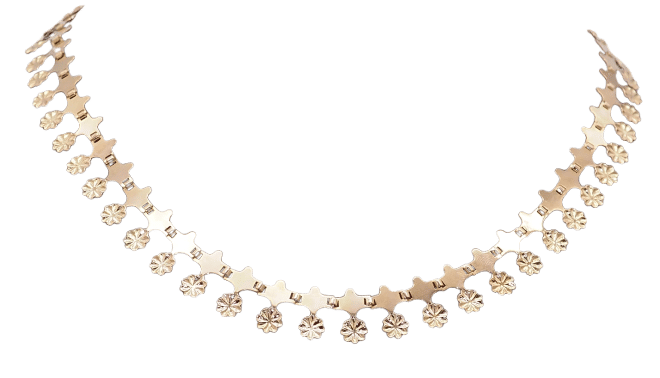 Collier Collier motif fleur en or jaune 750 58 Facettes