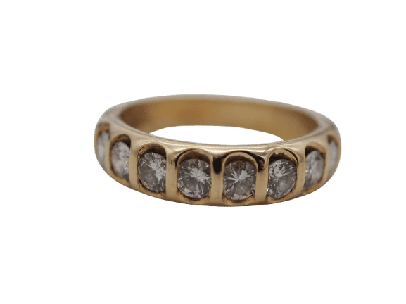 Bague 55 Bague demi-tour en or jaune 750 et diamants 58 Facettes