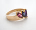 Bague 57 Bague cocktail en or jaune avec tanzanite, améthyste et tourmaline 58 Facettes