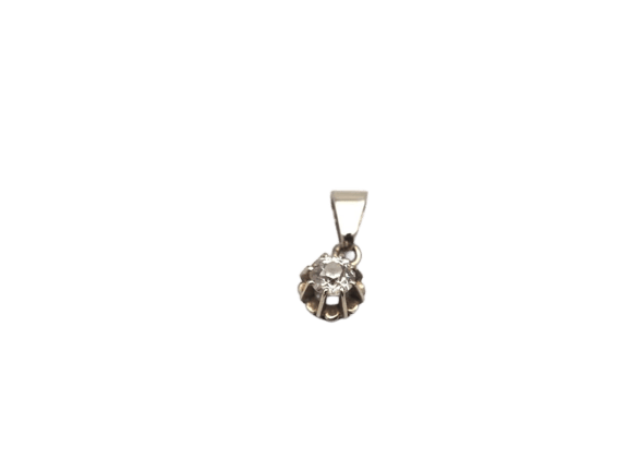 Pendentif Pendentif ancien en or blanc 750 avec diamant 58 Facettes