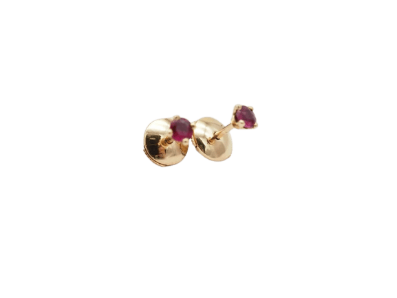 Boucles d'oreilles Boucles d'oreilles en or jaune 750 et rubis 58 Facettes