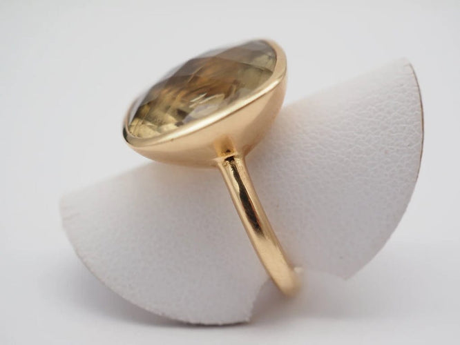 Bague 48.5 Bague en or jaune 750 millièmes avec citrine 58 Facettes