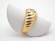 Bague 50 Bague tourbillon godronnée en or jaune 750 avec diamant 58 Facettes