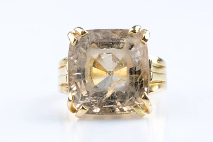 Bague 56 Bague en or jaune 18 carats au quartz fumé 19,20 ct 58 Facettes BG41700146-107
