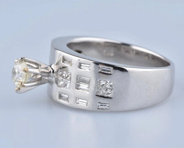 Bague 54 Bague diamants en or blanc 18 carats 58 Facettes