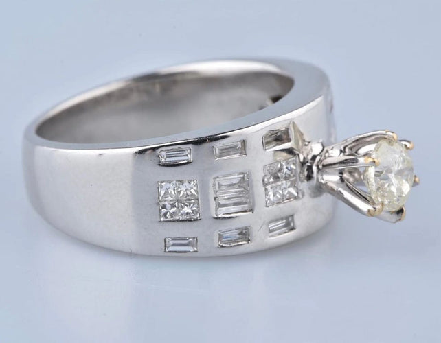 Bague 54 Bague diamants en or blanc 18 carats 58 Facettes